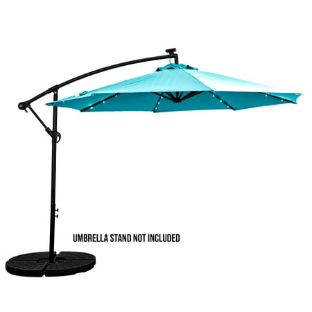 Sun Ray - 10' Offset Aluminum Solar Umbrella - Royal BLue