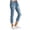 a-Light blue73, variant on Womens Solid Color Washed Denim Mid Waist Cropped Jeans Ripped Detail Slim Fit Casual Trousers For Daily Wear Light blue L