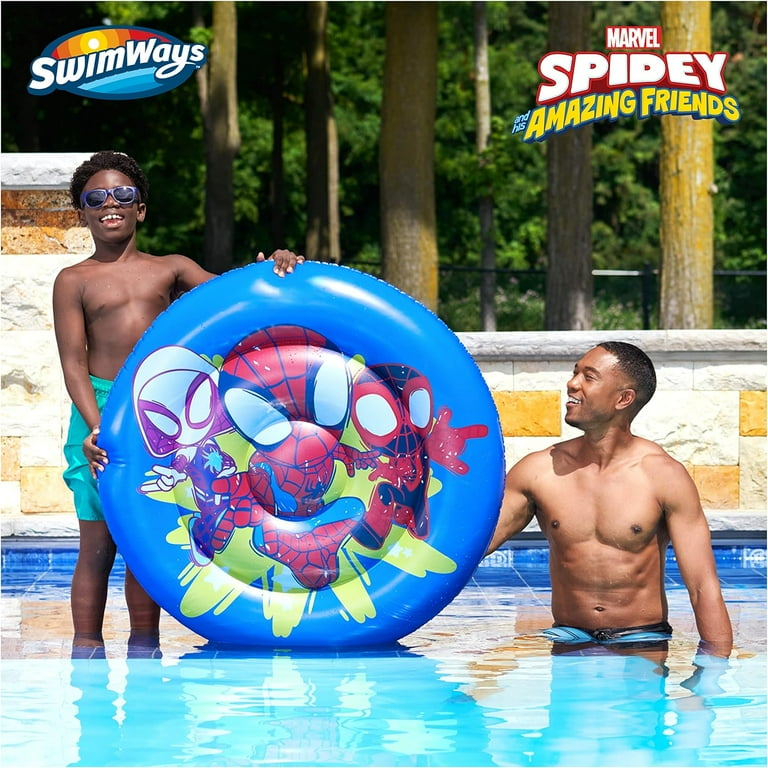 Swimways Marvel Spidey Reversible Boat Inflatable Pool Floats Kids Pool Toys Swimming Pool Accessories Beach Essentials for Kids Aged 5 Up Walmart