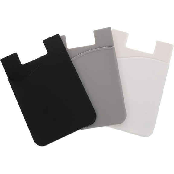 3pcs Mobile Phone Back Sticker Silicone Phone Case Card Holder Wallet Smart Wallet Single Cards Bags Cell Phone Wallet Phone Back Adhesive Cards Covers Cards Cases Phone Back Pouch