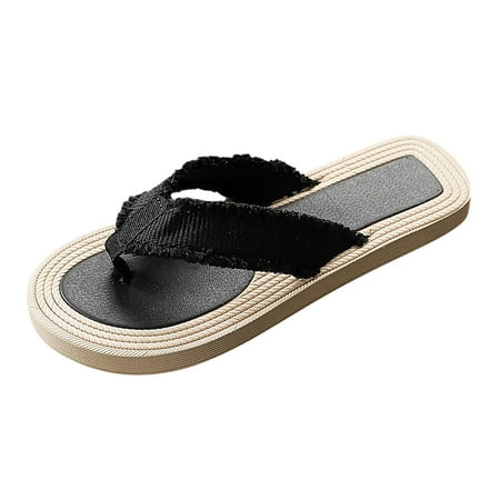 

Slip On Sandals For Women Ladies Flat Solid Color Flip Flops Beach Fashion Flat Summer Casual Fashion Beach Slippers