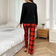 thumbnail image 4 of Enjoytime Valentines Lounge Sets for Women Bow Print Crewneck Long Sleeve Tops with Pants 2 Piece Sleepwear Comfy Matching Pajama Set, 4 of 5