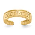 thumbnail image 1 of Bague d'Orteil Réglable en Or Jaune 14k Clé Grecque Midi Ouverte, 1 of 9