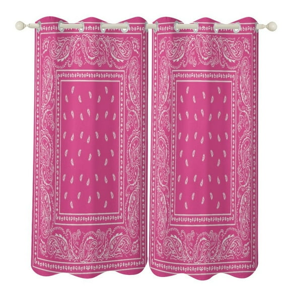 Bandana Pattern 2 Panels Blackout Curtains for Bedroom Living Room Drapes Kitchen Room Window Blackout Curtain Grommet