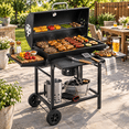 thumbnail image 6 of laraVist Portable Charcoal Grill, 590 SQ IN Cooking Area with Foldable Side Tables & Removable Ash Pan, 6 of 9