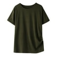 thumbnail image 2 of Otqutp 4-13 Years Little Children Wedding Tops Knot Tunic Button Short Girls Short Sleeve TShirt Casual Tops Front Blouse Tee Kids Girls Tops(b-Green,12-13 Years), 2 of 8