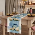 thumbnail image 2 of Table Runners 48 Inches Long Dress Scarves, Blue Coastal Starfish Farmhouse Kitchen/Dining Table Runner, Short Coffee Tablerunners, Vintage Beige Nautical Coral Summer 13x48 Inch, 2 of 9