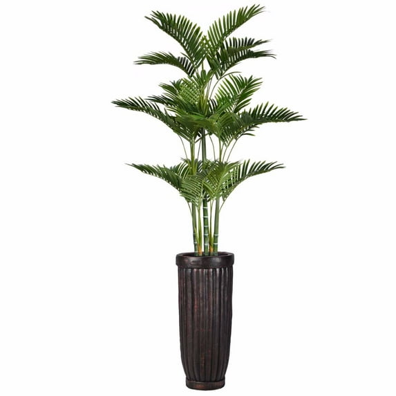 Vintage Home Artificial Faux Real Touch 81" Tall Palm Tree With Burlap Kit And Fiberstone Planter