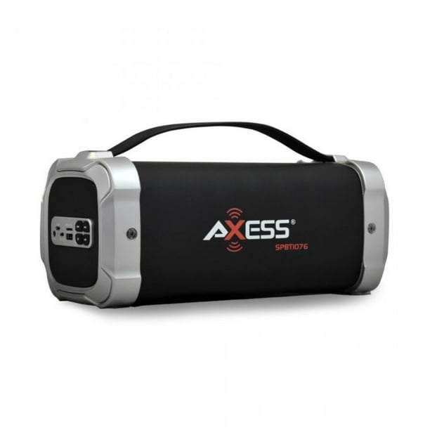 AXESS BLUETOOTH MEDIA SPEAKER W/AMFM RADIO, USB AND AUXBLACK/SILVER