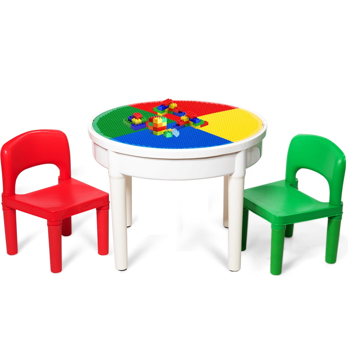 LHONE Multi-Function Activity Multi-Function Wooden Activity Table and Chair Set for Kids Toddler 