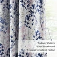 thumbnail image 4 of NICETOWN Blackout Curtains for Kitchen, Watercolor Foliage Light Blocking Curtains Thermal Insulated Energy Efficient Grommet Drapes, Greyish Blue, 52"x63", 2 Panels, 4 of 8