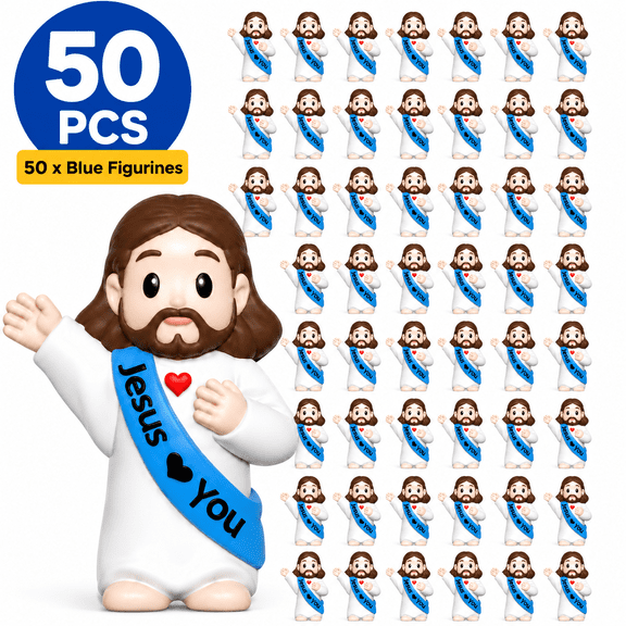 Little Jesus Figures,Mini Jesus Figurines - Tiny Statues for Easter Egg Stuffers,Religious Gifts,Parties,Baptism Gifts,Multicolor Miniature Decorations,Hide and Seek Figurines