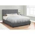 thumbnail image 3 of Monarch Specialties Bed, Queen Size, Platform, Bedroom, Frame, Upholstered, Linen Look, Wood Legs, Grey, Transitional, 3 of 4
