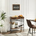 thumbnail image 3 of VECELO Console Table, 2-Tier Narrow Entryway Table, Industrial Sofa Table with Shelves for Living Dinning Room Hallway Kitchen, Brown, 3 of 8