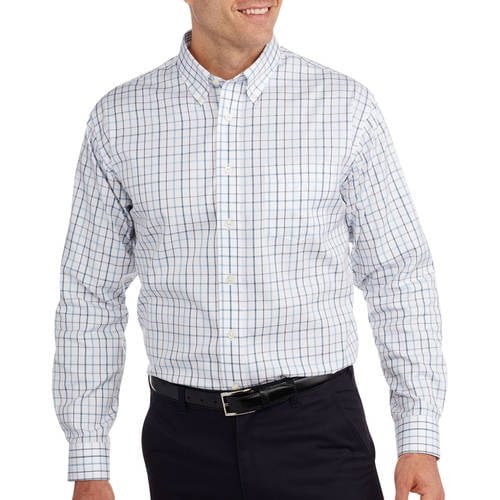 GEORGE - Men's Long Sleeve No Iron Dress Shirt - Walmart.com - Walmart.com