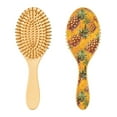 thumbnail image 2 of JSTEL Pineapple Fruit Yellow Hair Brush for Women Men Natural Wood Detangler Brushes for All Hair Types Hairbrush for Wet & Dry, 2 of 7