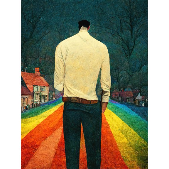 Road To Acceptance LGBTQ Conceptual Modern Large Wall Art Poster Print Thick Paper 18X24 Inch