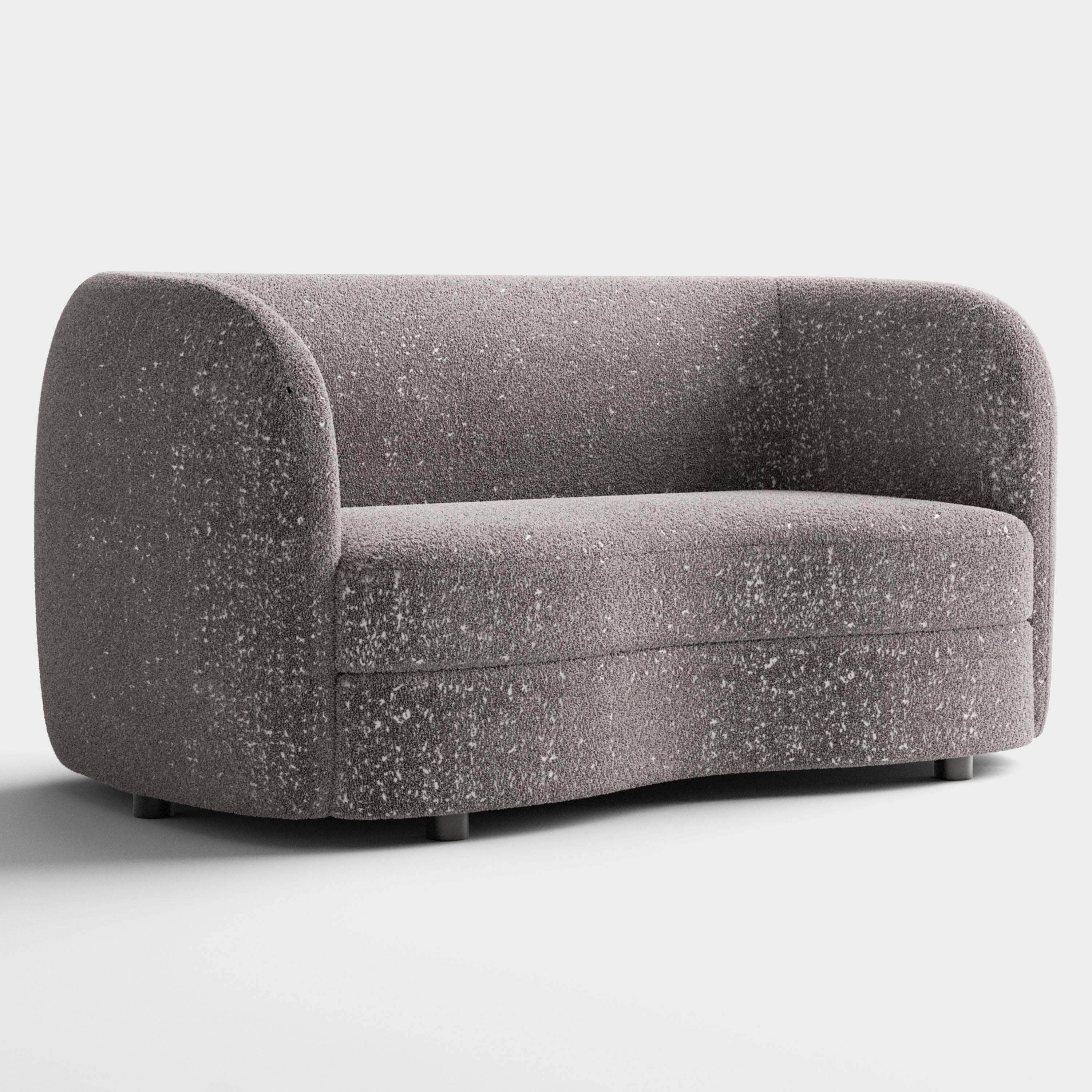 Furniture of America Sonya Tuxedo Style Upholstered Boucle Fabric Charcoal Gray Loveseat