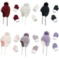 thumbnail image 4 of Zukuco Winter Kids Beanie Hat Mittens Set Warm Fleece Knitted Hat + Gloves for Baby Toddler Boys Girls, 4 of 9