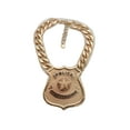 thumbnail image 4 of Women Gold Metal Chain Necklace Big Police Badge Pendant Protect & Serve, 4 of 6