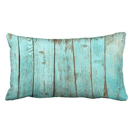 Turner Sofa Pottery Barn WinHome Decorative Turquoise Wood Teal Barn Wood Weathered Beach Pillow Cover for Sofa or Bedroom Size 20x30 inches Two Side ()