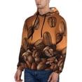 thumbnail image 3 of Naloa Coffee Beans Men's Casual Hooded Collar Drawstring Hoodies Pullover Sweatshirts Casual Long Sleeve Shirts-Large, 3 of 7