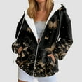 thumbnail image 2 of zaveiop Hoodies for Women 2025 Womens Zip up Hoodie Oversized Cute Butterfly Graphic Sweatshirts Fall Fashion Casual Outfits (Black, M), 2 of 7