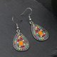 thumbnail image 2 of Conjunto de pendientes de aleación hueca de moda, pendientes coloridos retro, combinación de accesorios de flores de diamantes, 2 of 5