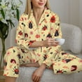 thumbnail image 6 of Haiem Cute insects Pattern Women’s Long-sleeve Sleepwear,Sleepwear Set,2-piece Loungewear Set,Soft PJs Comfy Nightwear with Pockets-XX-Large, 6 of 7