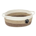 thumbnail image 1 of Cesta tejida de cuerda para juguetes, cesta rectangular portátil para juguetes de perros y gatos, contenedor de almacenamiento para el hogar, dormitor Marrón caqui, 1 of 9