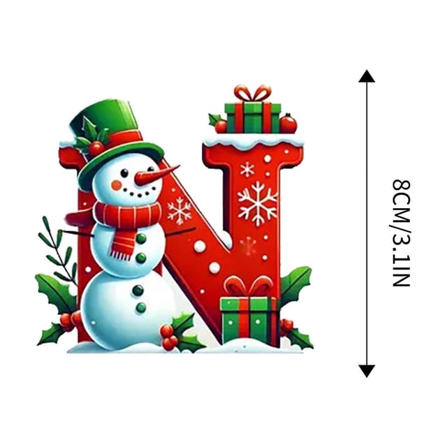 Bdday 26 Letters Christmas Tree Decoration Pendant Christmas Tree Ornaments Personalized DIY Christmas Ornaments Christmas Decoration Xmas Tree Hanging Decor Feature