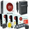 4x DOT-01 Brand 1400 mAh Replacement Sony NP-BG1 Batteries and Charger for Sony DSC-N1 Digital Camera and Sony BG1 Accessory Bundle