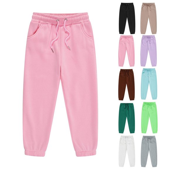 Fshiont Girls Fleece Lined Leggings Winter Warm Leggings Thick Thermal Pants for Toddler Kids Teen Tights Pink 150