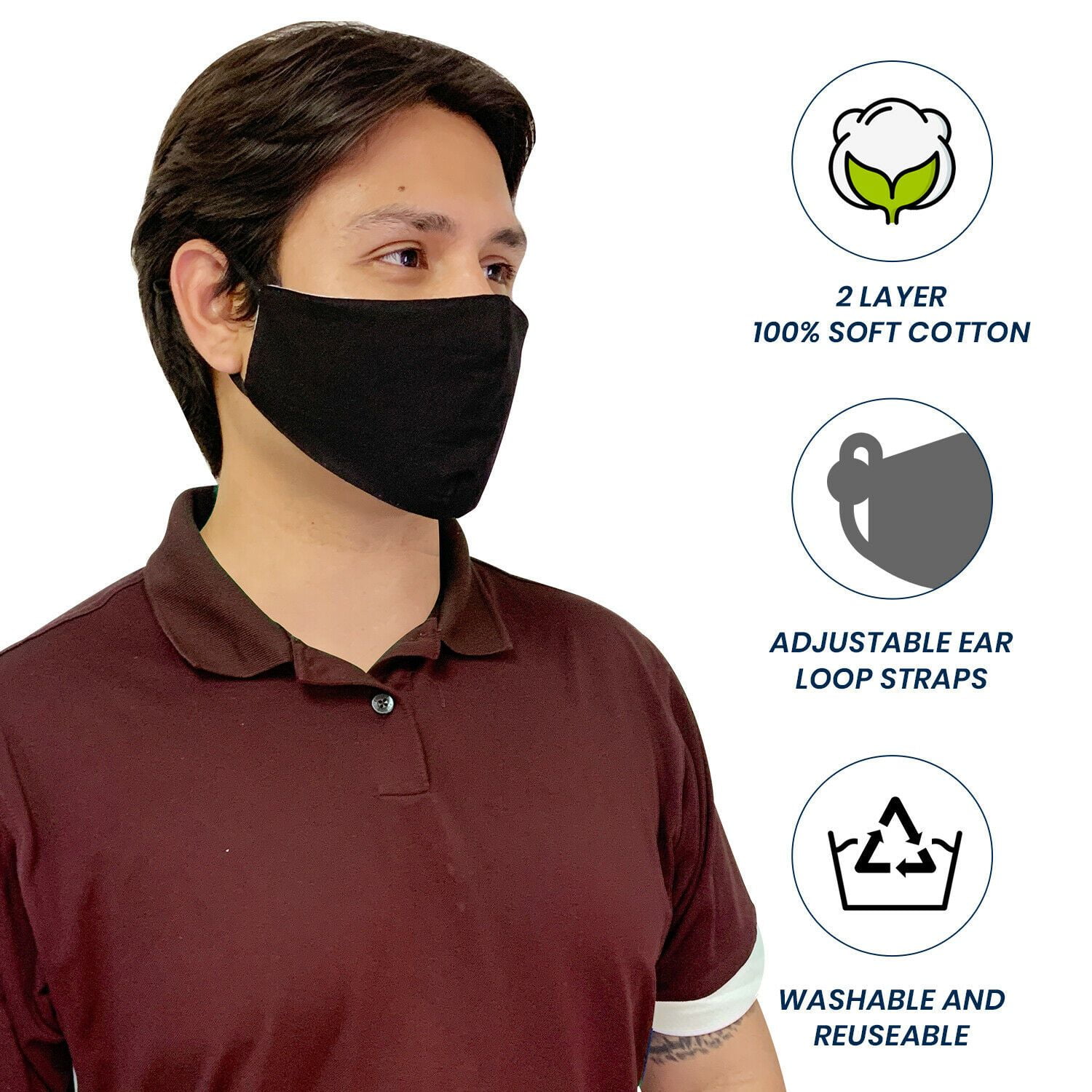 Details about   LSU Face Mask Double Layer Cloth 100%  Cotton Face Mask Washable Mask 