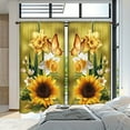 thumbnail image 3 of WNOOHIY Yellow Sunflower Floral Butterfly Light-filtering Curtains for Bedroom and Living Room, Set of 2 Panels, 3 of 7