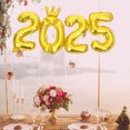 thumbnail image 4 of Raindrops PVC Golden Number Balloon 2025 for Wedding Graduation and New Year Decoration, 4 of 8