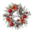 thumbnail image 2 of Christmas Wreath 18 Inch with Deer - Flocked Velvet Holiday Wreath for Front Door Decor, Pre-Decorated with Pine Cones, Berries, Christmas Balls, Ready to Hang Festive Holiday Decor color, 2 of 9