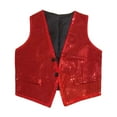 thumbnail image 5 of Sparkly Vest for Boys V-Neck Red Vest Dance Jazz Hop Jacket Waistcoat Girls Jacket 4T, 5 of 5