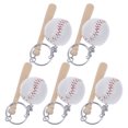 thumbnail image 1 of Miangastore 5Pcs Baseball Key Chain Sports Fan Keychains Timber Key Rings Beige 2.95X1.38X1.38in, 1 of 8