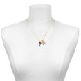 thumbnail image 2 of Delight Jewelry Silver-tone Red Rose Flower - Large Goldtone Crystal Initial - B - Charm Necklace, 17.5"+2", 2 of 4
