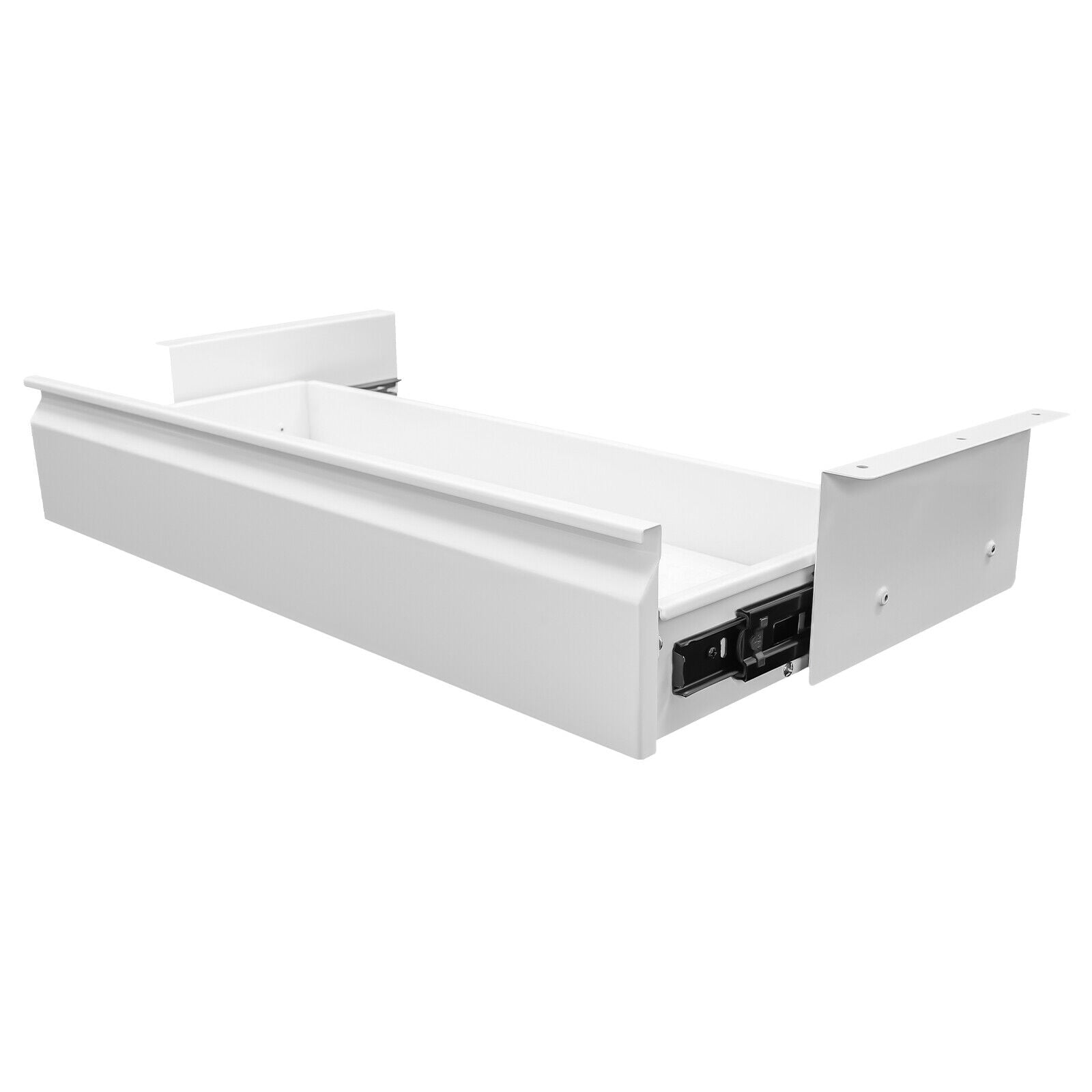 White Space Saver Sliding Under Desk Storage Drawer Pull-out Drawer for Sit Stand Work
