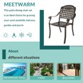 thumbnail image 6 of MEETWARM 2 Piece Patio Dining Chairs, Outdoor All-Weather Cast Aluminum Chairs, Patio Bistro Dining Chair Set of 2 for Garden Deck Backyard, Dark Bronze, 6 of 7