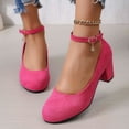 thumbnail image 6 of DIVVce Suede Mary Jane Heels For Women Round Toe Adjustable Buckle Comfortable Block Heel Footwear, 6 of 8