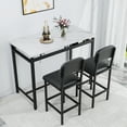 thumbnail image 4 of Newboti Kitchen Table Set, Dining Table and Chairs for 2, 3 Piece Dining Room Table Set with 2 Upholstered Chairs, Bar Dining Table Set for Small Spaces, Apartment, Breakfast, Pub, Rustic Black 14936, 4 of 12