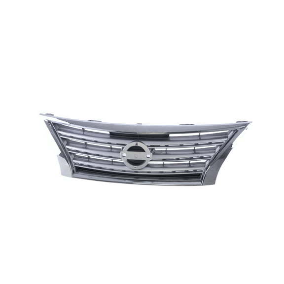 Tomoka Replacement Parts Front Grille Grill Assembly With Chrome Shell With Silver Insert Compatible With Nissan Sentra 2013 2014 2015