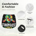 thumbnail image 4 of Balery I Love With Autism Pantalones cortos deportivos para mujer con forro y dos bolsillos, elásticos, para entrenamiento, gimnasio, yoga-Medium, 4 of 7