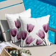 thumbnail image 4 of Purple Tulip Throw Pillow Cover X-ray Flower Transparent Floral Cotton Linen Cushion Cover Throw Pillow Case with Invisible Zipper for Couch Sofa Bed Chair Car 18x18 Inch, 4 of 14