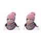 thumbnail image 3 of Guardurnaity Gorros de punto de invierno, gorros para mujer, gorro grueso y cálido, gorro de punto con letras para mujer, gorros, gorros, conjuntos Rosado 2piezas, 3 of 6