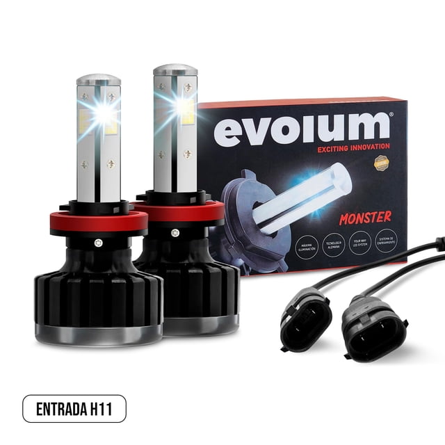Luces Led para Auto - EVOLUM - Modelo Monster 12,500 lúmenes - Resistencia al Agua - Haz de luz Perfecto: Luz Blanca