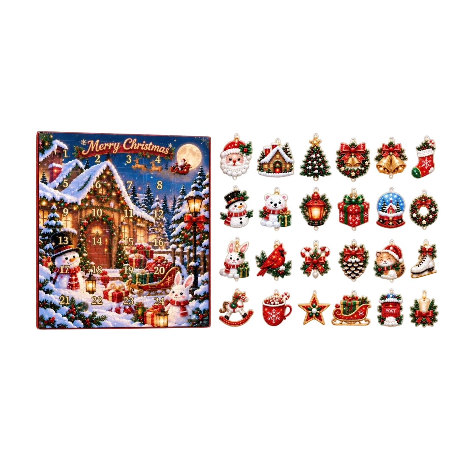 Christmas Season Craft Kit For Girls Diamond Art Advent Calendar DIY Decoration Making Supplies
